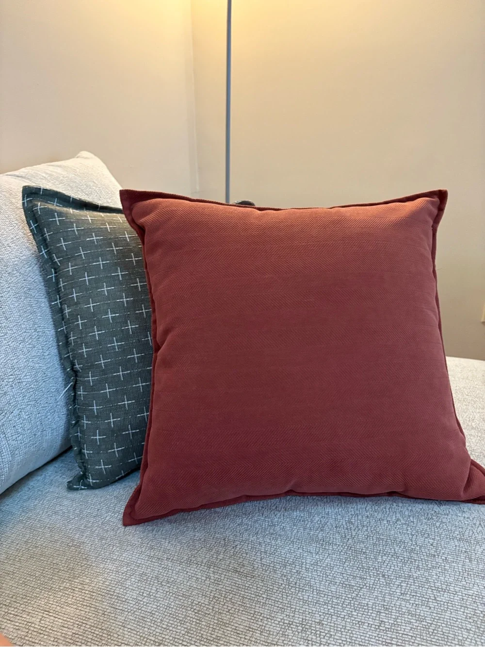 Rust Red Square Throw Pillow